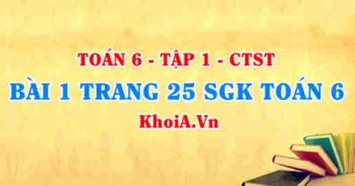 Bài 1 trang 25 SGK Toán 6 Tập 1 Chân trời sáng tạo